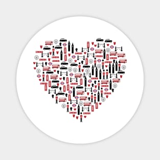 London City United Kingdom Heart Design Magnet